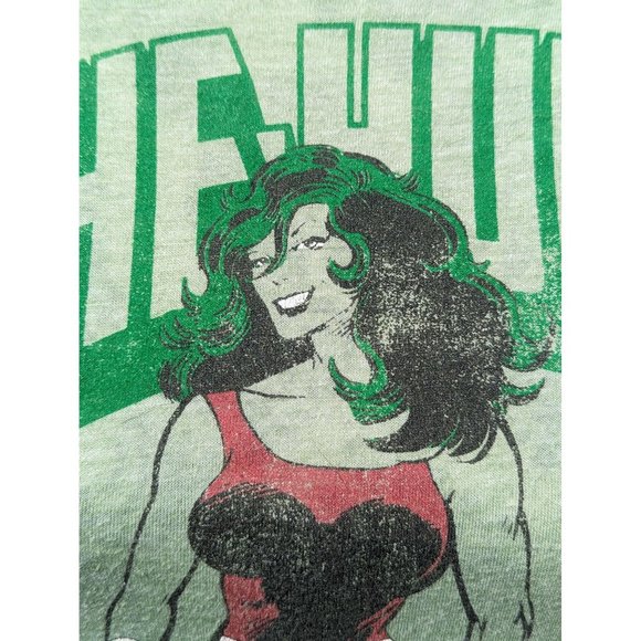 T-shirt Tee Top She-hulk Green Medium Marvel Jennifer Walters Medium Fitted - Picture 2 of 5